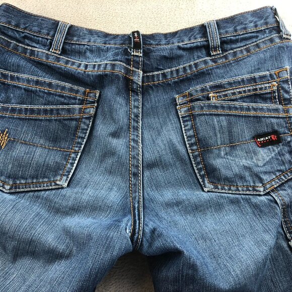 Ariat Mens Work Jeans Size 34/30 Flame-Resistant Low Rise M4 Boot Leg Cotton - Picture 13 of 16